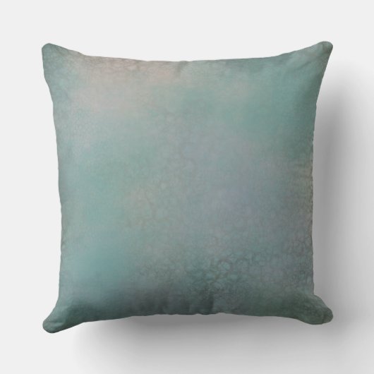 古代ティール(緑がかった色)フェイクレースヴィンテージパターン クッション (裏面)