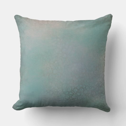 古代ティール(緑がかった色)フェイクレースヴィンテージパターン クッション (正面)