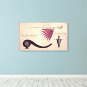 古代トマホーク、平和パイプと短剣, c.1590 キャンバスプリント (インサイチュ (ウッドフロア))