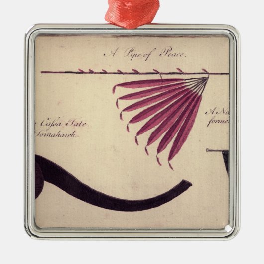 古代トマホーク、平和管および短剣、c.1590 メタルオーナメント (正面)