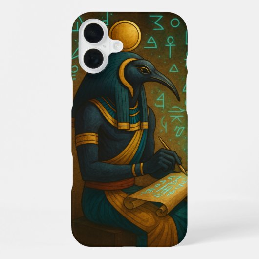 古代トート神聖文字 ティールゴールド iPhoneケース (裏面)