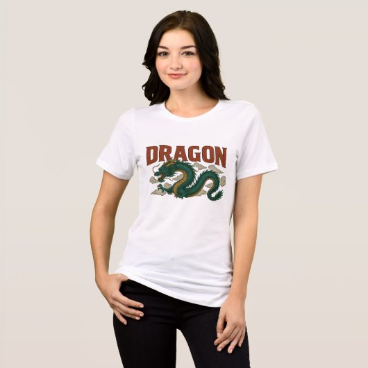古代ドラゴンアートデザイナー・ティーン トライブレンドＴシャツ (正面全面)