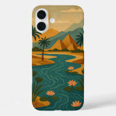 古代ナイルミスティークピラミッド金ゴールドティール(緑がかった色) Case-Mate iPhoneケース (裏面)