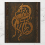 古代ノルセドラゴン – バイキング結び糸細工ガーディアン ワインラベル (シングルラベル)