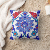 古代ハンドメイドのトルコの花のチューリップのタイルパターン クッション (ブランケット)