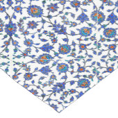 古代ハンドメイドの青いトルコの花柄のタイルパターン ショートテーブルランナー (コーナー)