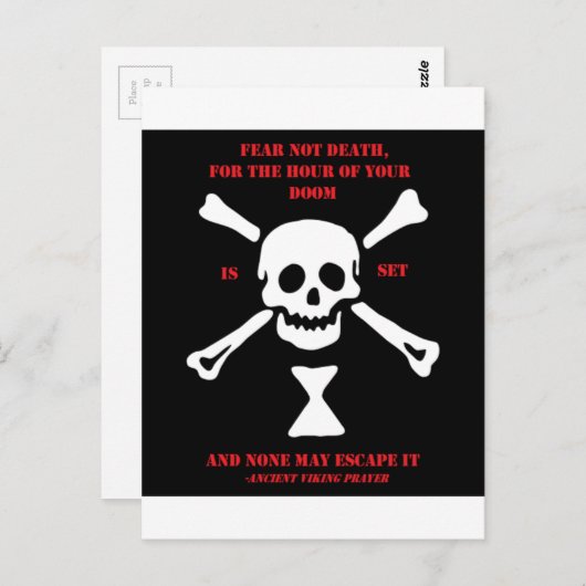 古代バイキングの祈りの言葉の…恐れのない死 ポストカード (正面/裏面)