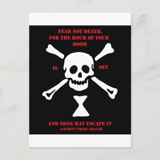 古代バイキングの祈りの言葉の…恐れのない死 ポストカード (正面)