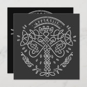 古代バイキングケルト結び糸細工 – 生命の木 招待状 (正面/裏面)
