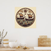 古代バイキング帆船3 ポスター (キッチン)