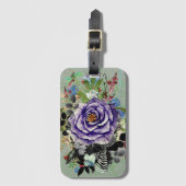 古代バラ ラゲッジタグ (正面縦)