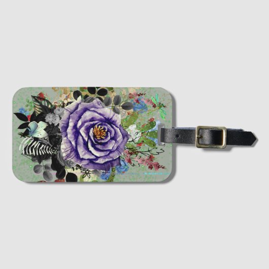 古代バラ ラゲッジタグ (正面横)