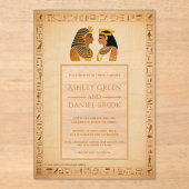 古代パピルス王と女王のエジプトの結婚式 アクリル招待状 (正面)