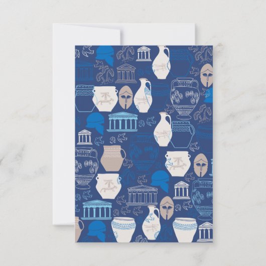 古代パーソナライズされたギリシャのノテカード サンキューカード (裏面)