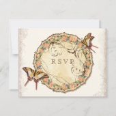 古代ビクトリアンバラガールベビーシャワーRSVP 出欠カード (裏面)