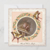 古代ビクトリアンバラベビーガール誕生発表 案内状 (裏面)