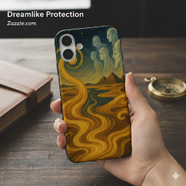 古代ピラミッド神秘的な天体金ゴールド iPhone 16 PLUSケース