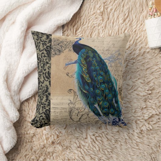 古代ピーコックモダンヴィンテージデコレートデコール クッション (ブランケット)