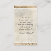 古代ピーコックヴィンテージウェディング披露宴の好意 エンクロージャーカード (裏面)