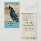 古代ピーコックヴィンテージウェディング披露宴の好意 エンクロージャーカード (正面/裏面)
