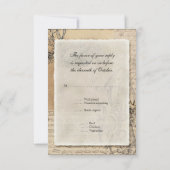 古代ピーコックヴィンテージRSVP応答招待状 出欠カード (裏面)