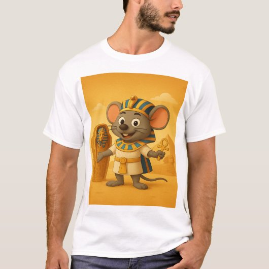 古代ファラオのグラフィックTシャツ | エジプトスタイルR Tシャツ (正面)