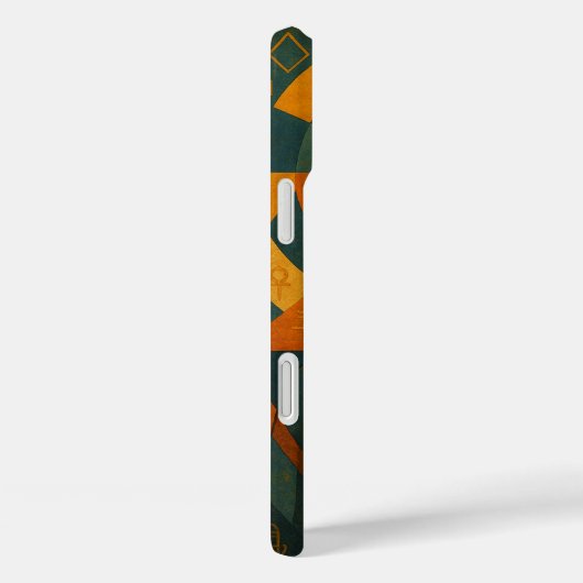 古代ファラオ威厳のあるミスティクティール（緑がかった色）金ゴールド Case-Mate iPhoneケース (裏面 / 右)