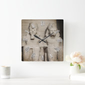 古代ファラオ，アブシンベル寺院/エジプト スクエア壁時計 (ホーム)