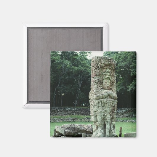 古代ファンシーマヤ遺跡スクエア冷蔵庫 マグネット (正面/裏面)