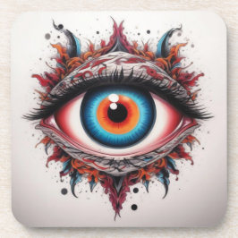 古代ファンタジーブルーアイリス眼球 コースター