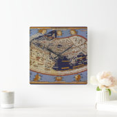 古代プトレマイオス世界地図、アルンスハイムのヨハネスによる スクエア壁時計 (ホーム)