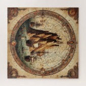 古代ポルトガルの船舶地図1 ジグソーパズル (横)