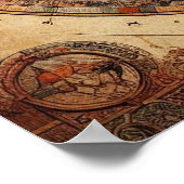 古代ポルトガルの船舶地図1 ポスター (角)