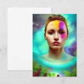 古代ポートレート上の女性ハイデン失った惑星 サンキューカード (正面/裏面)