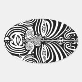 古代マオリ族のタトゥーデザイン。 楕円形シール (正面)