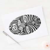 古代マオリ族のタトゥーデザイン。 楕円形シール (封筒)