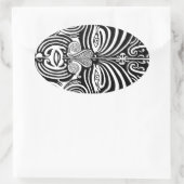 古代マオリ族のタトゥーデザイン。 楕円形シール (バッグ)