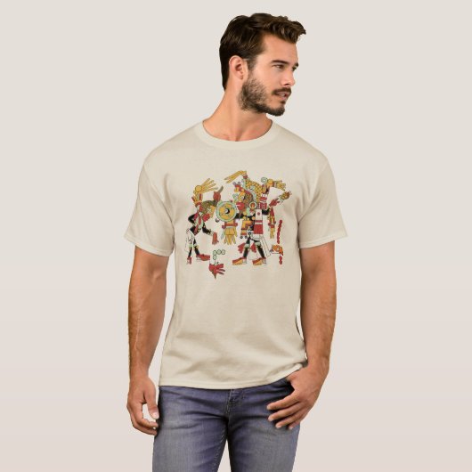古代マヤのMesoamerican芸術文化Tシャツ Tシャツ (正面フル)