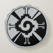 古代マヤンフナブ区 ラウンドクッション (裏面)