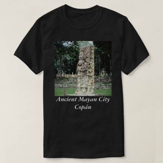 古代マヤ市街コパンホンジュラス考古学 Tシャツ (デザイン正面)
