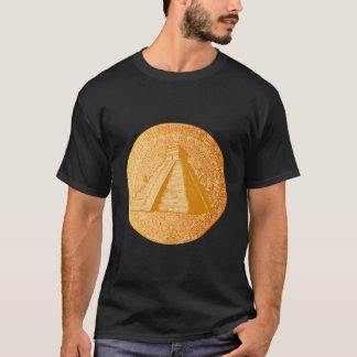 古代マヤ暦アステカピラミッド幾何学 Tシャツ