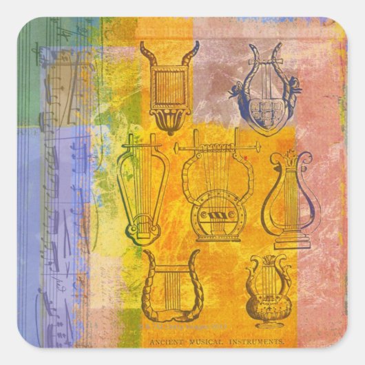 古代ミュージカル楽器 スクエアシール (正面)