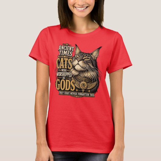 古代メイン・キャットの態度 Tシャツ (正面)