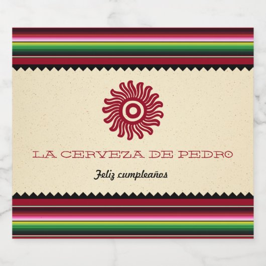 古代メキシコのサンセラプチンコデマヨパーティー ビールラベル (シングルラベル)
