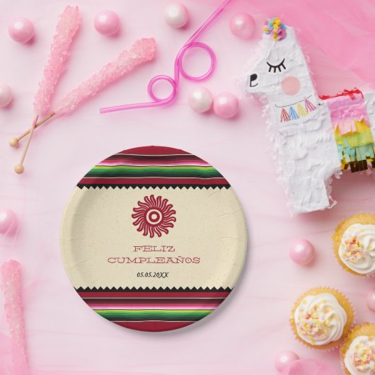 古代メキシコのサンセラプチンコデマヨパーティー ペーパープレート (パーティー)