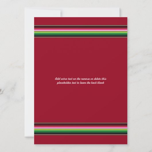 古代メキシコのサンセラペパーティー 招待状 (裏面)