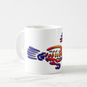 古代メキシコのデザインのロードランナー コーヒーマグカップ (正面左)