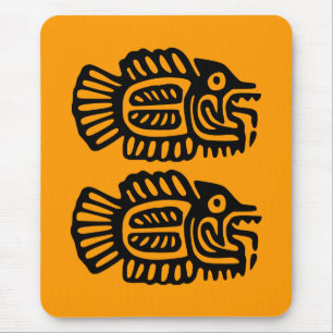 古代メキシコの魚芸術マウスパッド マウスパッド