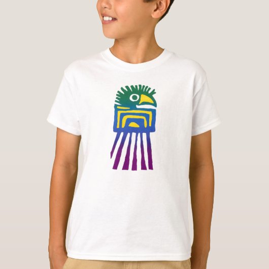 古代メキシコの鳥デザイン Tシャツ (正面)