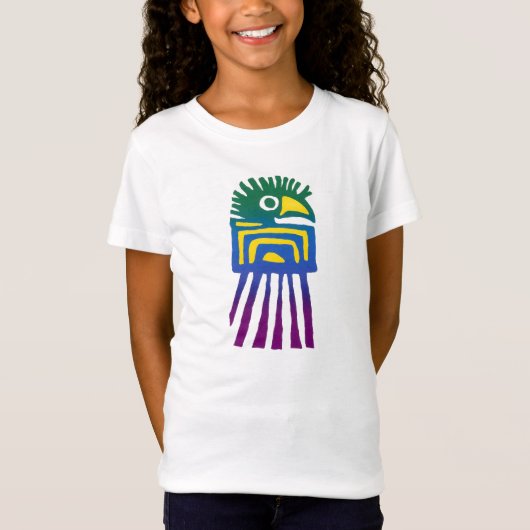 古代メキシコの鳥デザイン Tシャツ (正面)